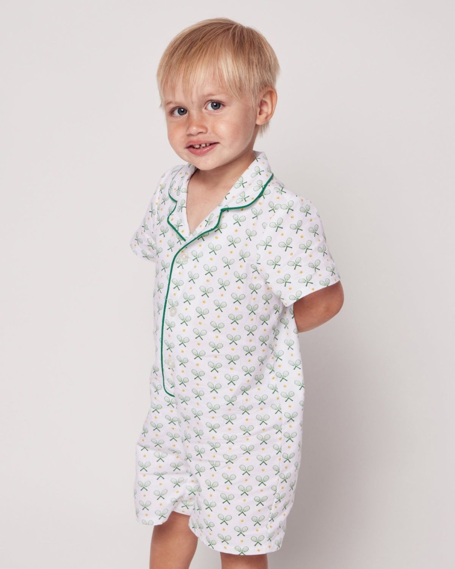 Enfants Petite Plume Barboteuse | Barboteuse D'Ete En Serge Pour Bebe En Match Point