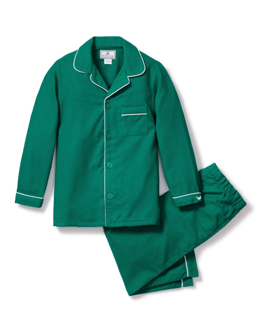 Enfants Petite Plume Pyjamas | Ensemble Pyjama En Flanelle Pour Enfant En Vert Foret