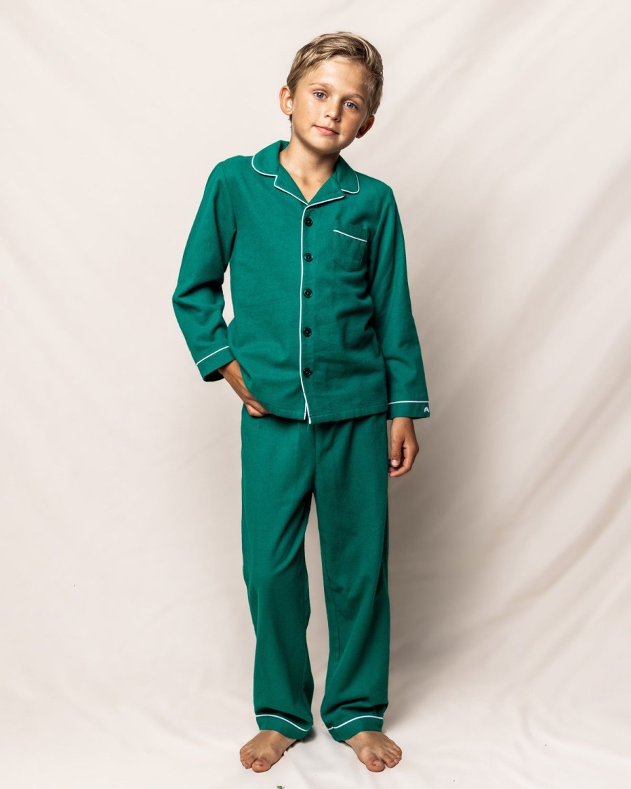 Enfants Petite Plume Pyjamas | Ensemble Pyjama En Flanelle Pour Enfant En Vert Foret