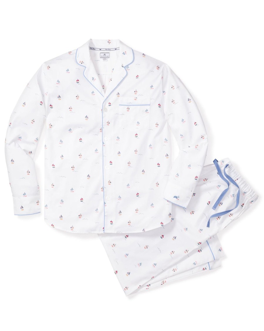 Hommes Petite Plume | Ensemble Pyjama En Serge Pour Hommes En Bateau