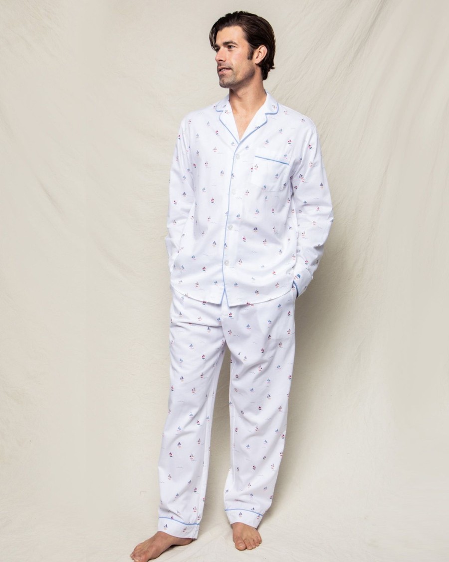 Hommes Petite Plume | Ensemble Pyjama En Serge Pour Hommes En Bateau