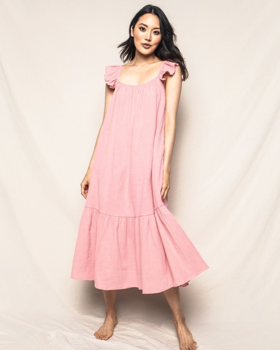 Femmes Petite Plume | Robe D'Ete En Gaze Celeste Pour Femmes En Rose