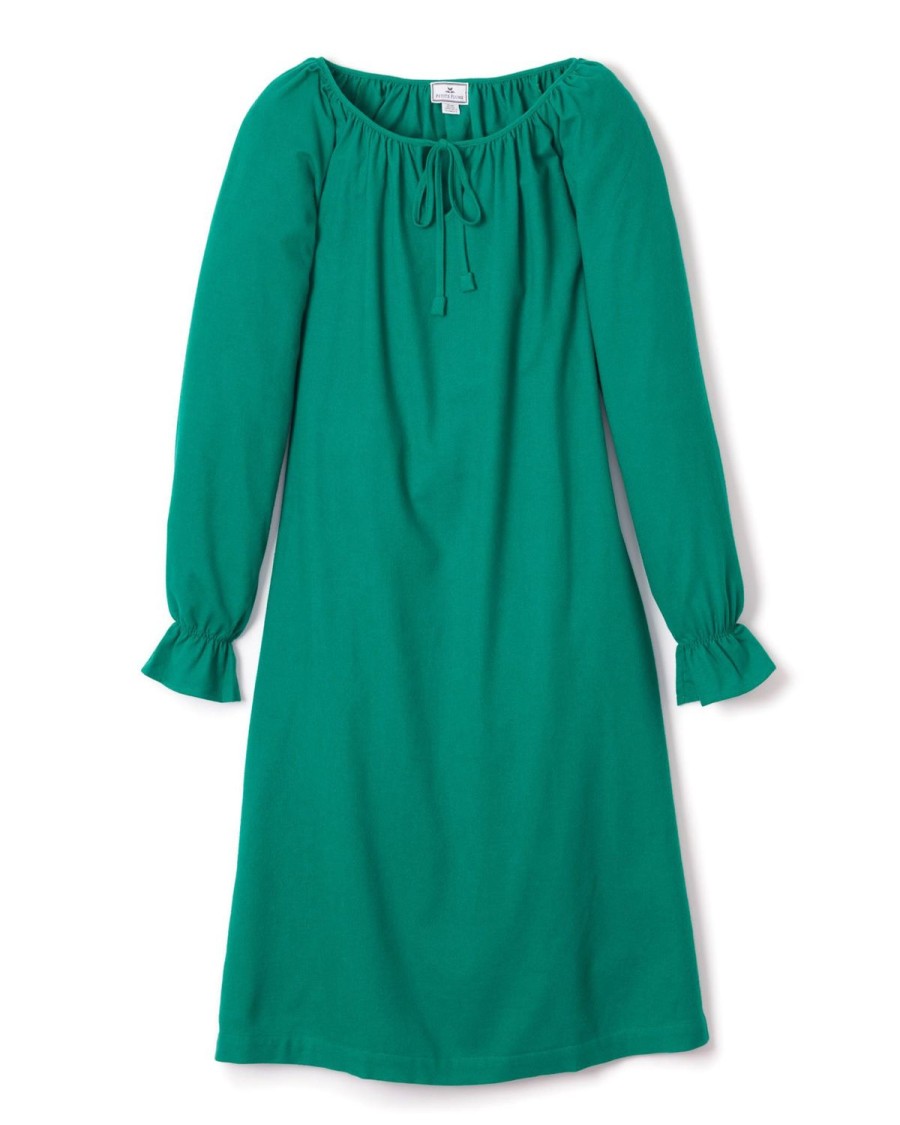 Femmes Petite Plume | Chemise De Nuit Delphine En Flanelle Verte Pour Femme