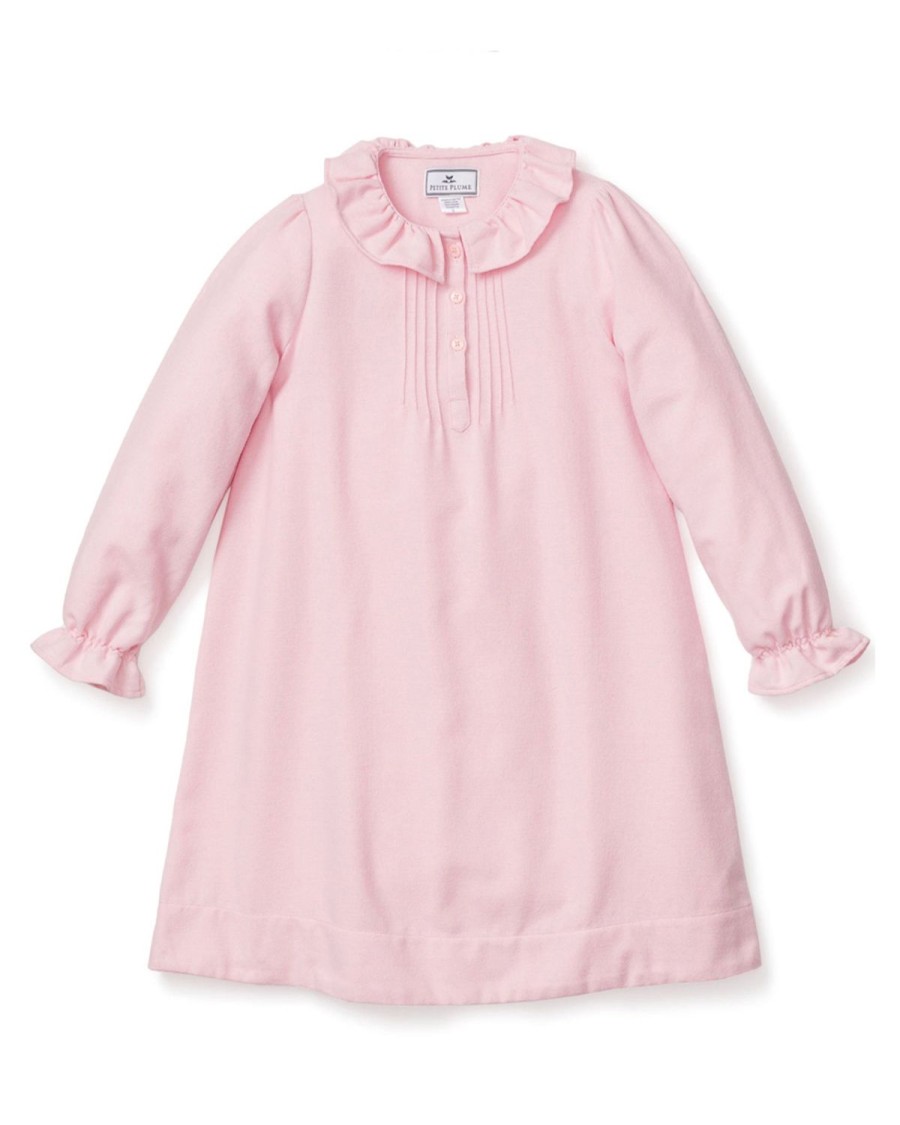 Enfants Petite Plume Chemises De Nuit | Chemise De Nuit Victoria En Flanelle Pour Fille En Rose