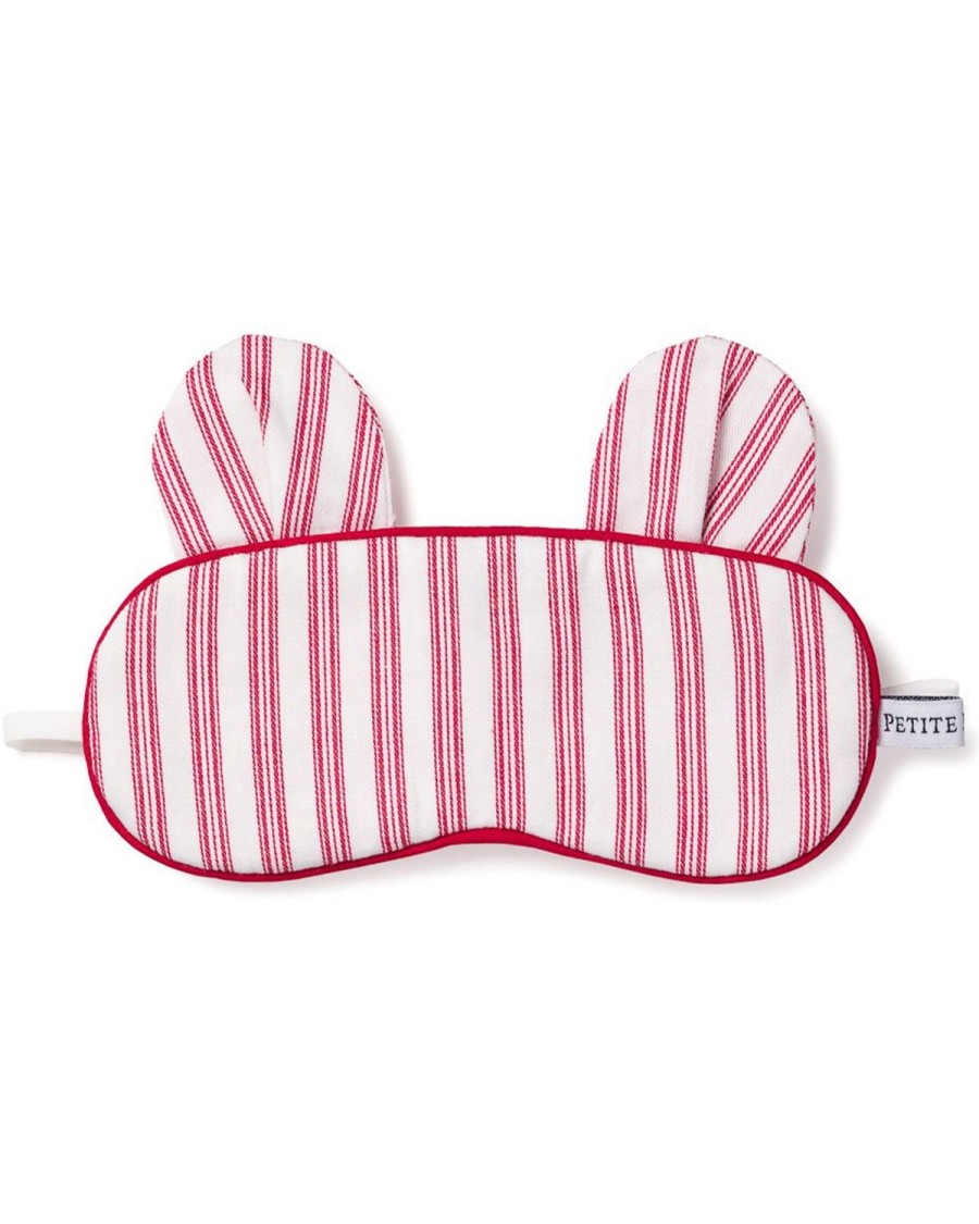 Enfants Petite Plume Pantoufles Et Accessoires | Masque De Sommeil Bear-Y Pour Enfants En Coutil Rouge Antique