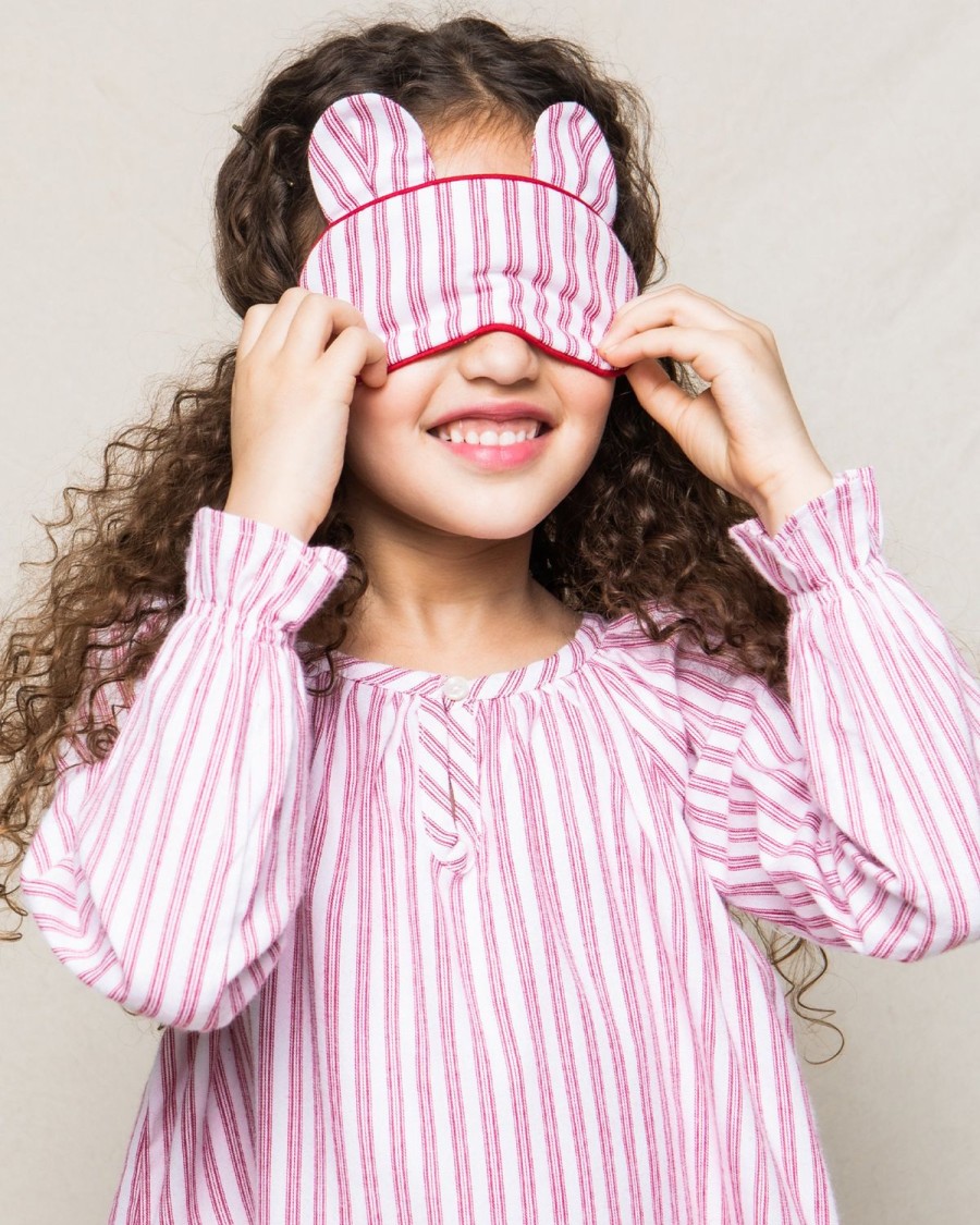 Enfants Petite Plume Pantoufles Et Accessoires | Masque De Sommeil Bear-Y Pour Enfants En Coutil Rouge Antique