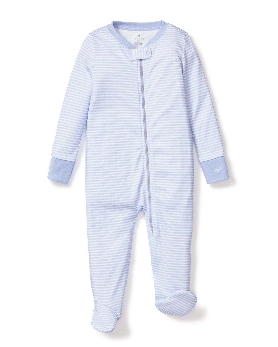 Enfants Petite Plume Barboteuse | Barboteuse Pima Snug Fit Pour Bebe A Rayures Bleues