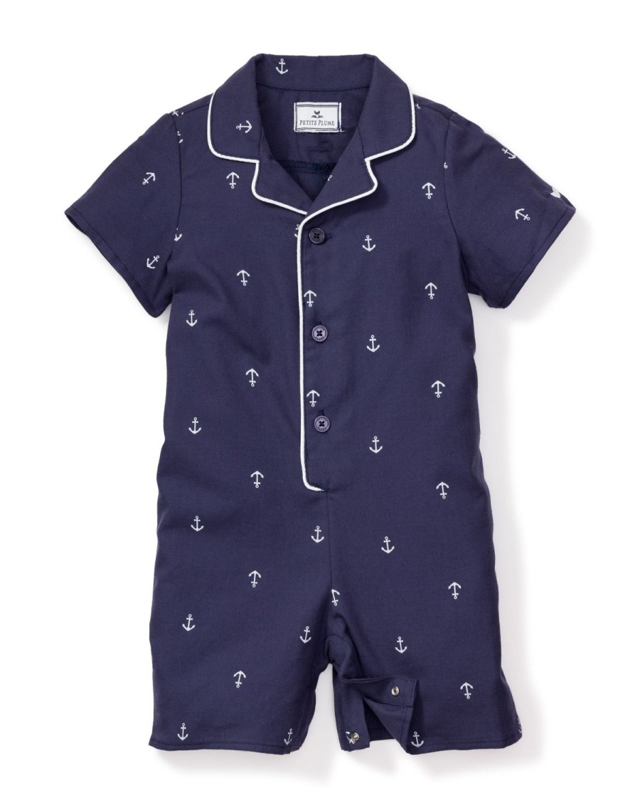 Enfants Petite Plume Barboteuse | Barboteuse D'Ete En Serge Pour Bebe Dans Les Ancres De Portsmouth