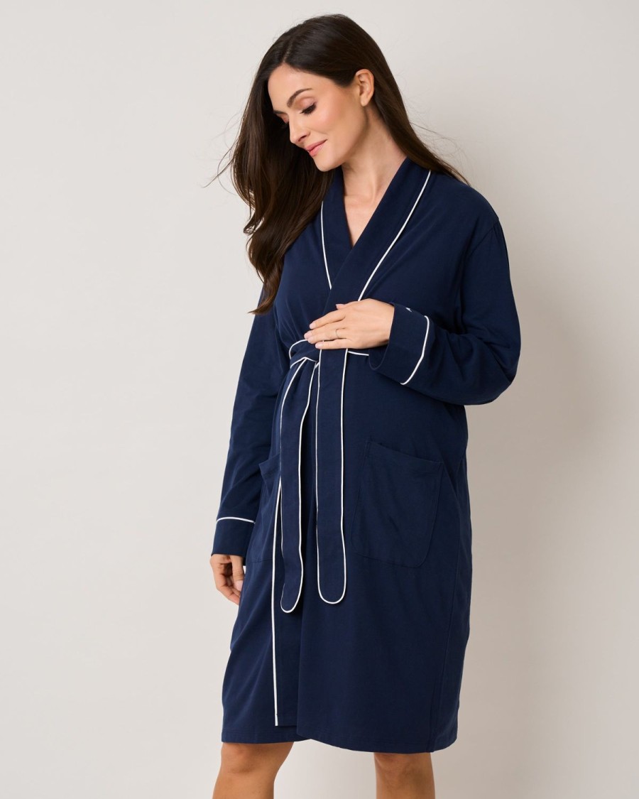 Femmes Petite Plume | Robe De Maternite Pima Pour Femmes En Bleu Marine