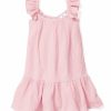 Enfants Petite Plume Vetements De Jour | Robe D'Ete Celeste En Gaze Pour Fille En Rose