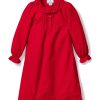 Enfants Petite Plume Chemises De Nuit | Chemise De Nuit Victoria En Flanelle Pour Fille En Rouge