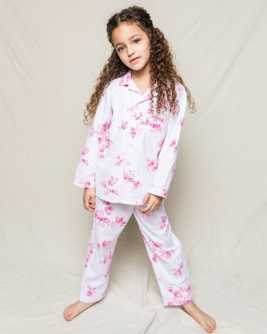 Enfants Petite Plume Pyjamas | Ensemble De Pyjama En Serge Pour Enfants A Fleurs Roses Anglaises