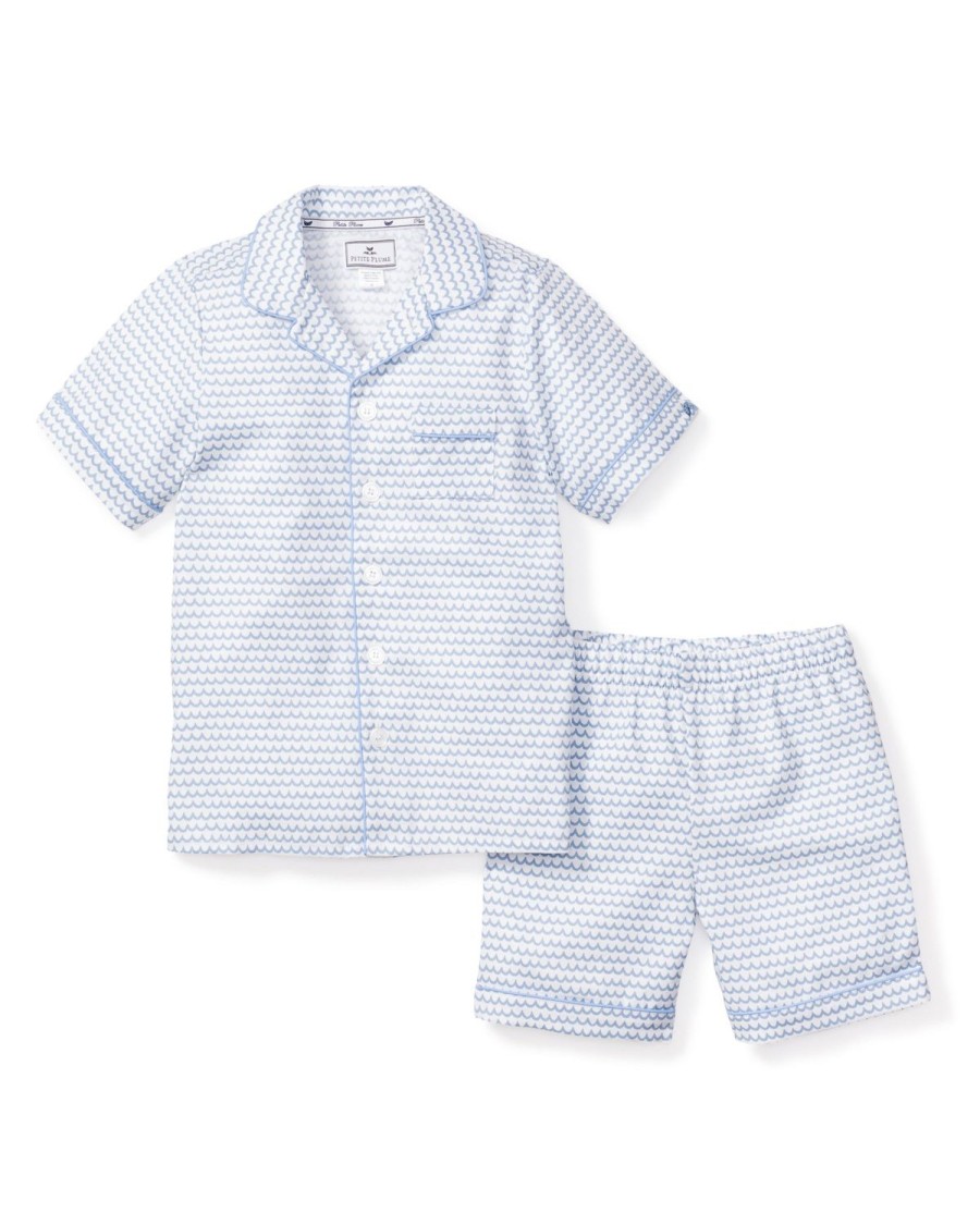 Enfants Petite Plume Pyjamas | Ensemble Pyjama Court En Serge Pour Enfant A La Mer