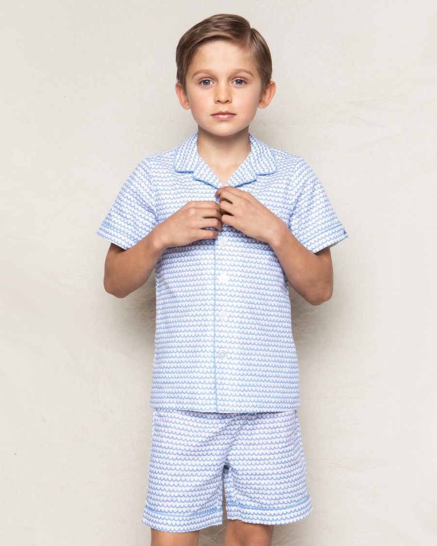 Enfants Petite Plume Pyjamas | Ensemble Pyjama Court En Serge Pour Enfant A La Mer