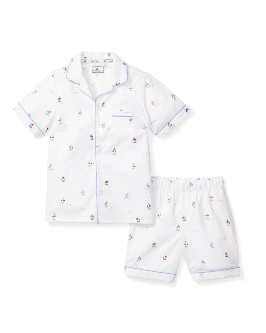 Enfants Petite Plume Pyjamas | Ensemble Pyjama Court En Serge Pour Enfant En Bateau