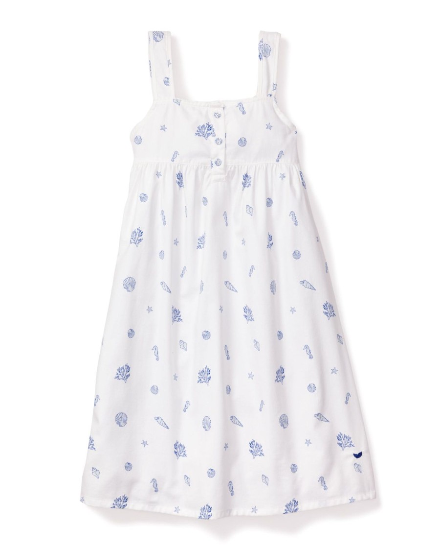 Enfants Petite Plume Chemises De Nuit | Chemise De Nuit Charlotte En Serge Pour Fille En Coquillages Du Suffolk