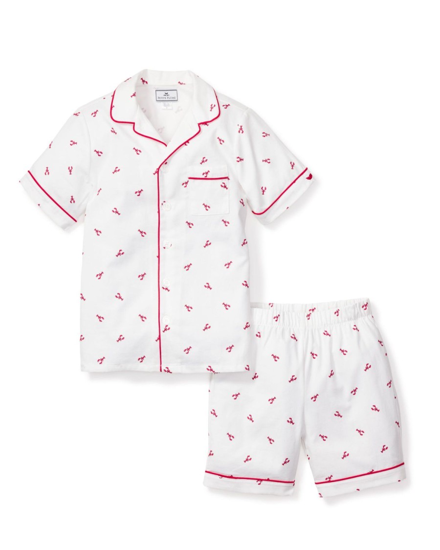 Enfants Petite Plume Pyjamas | Ensemble Pyjama Court En Serge Pour Enfant En Homards De Brixham