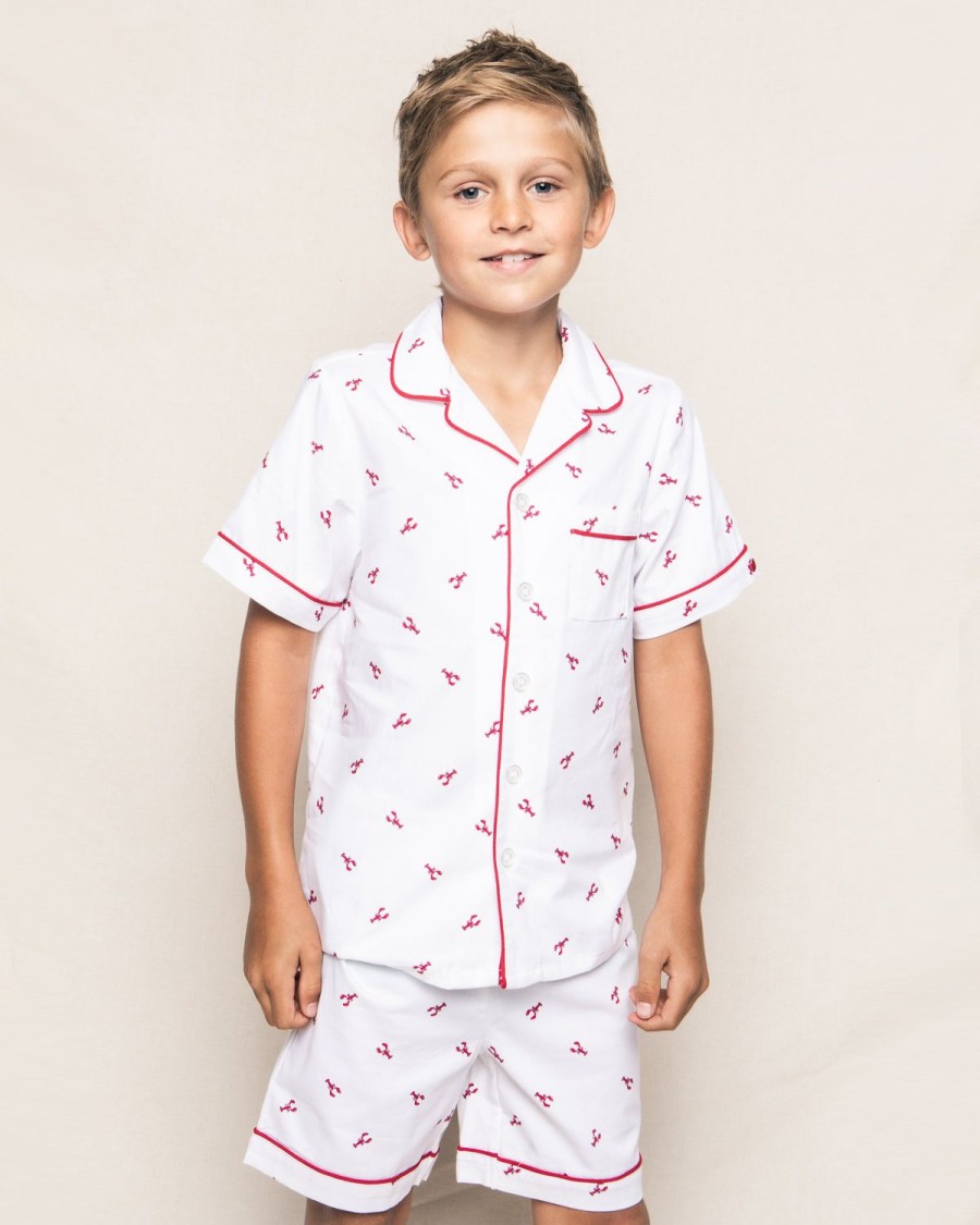 Enfants Petite Plume Pyjamas | Ensemble Pyjama Court En Serge Pour Enfant En Homards De Brixham