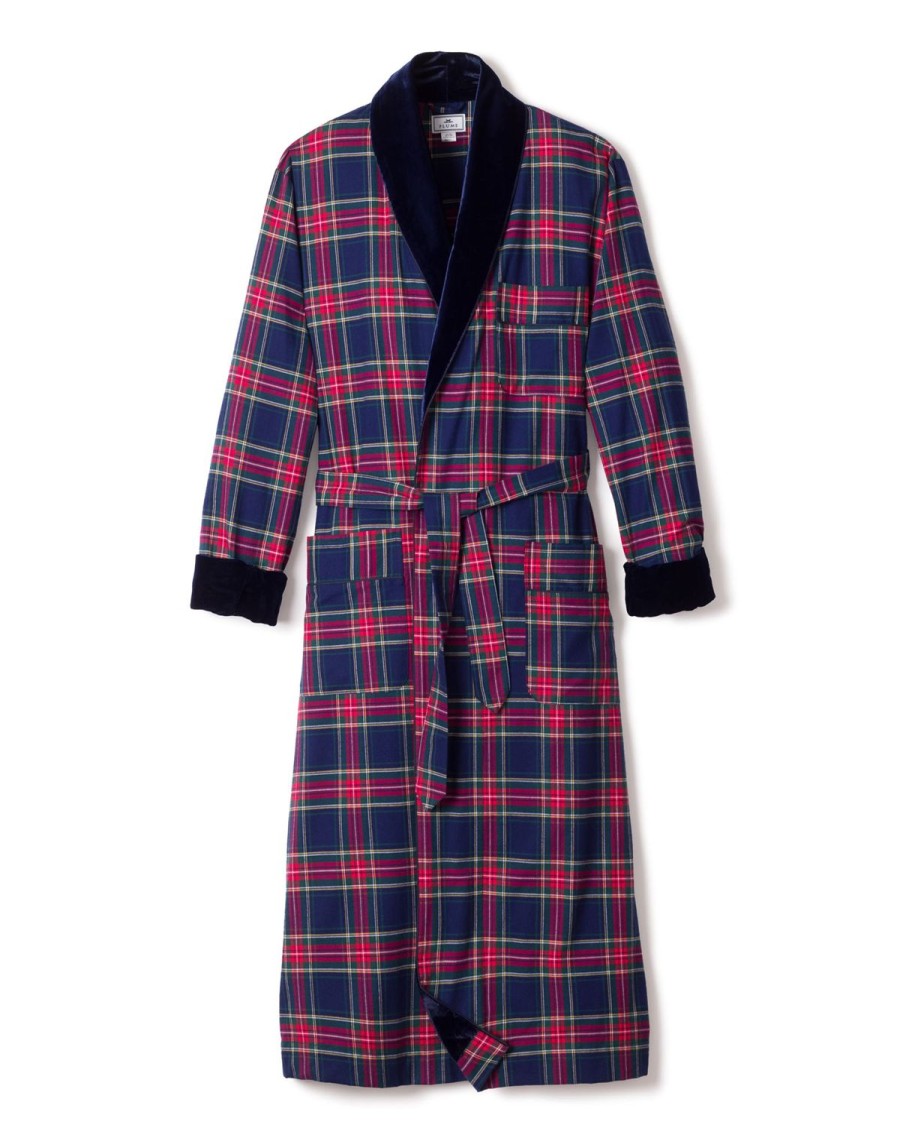 Hommes Petite Plume | Peignoir A Bordure En Velours Pour Hommes En Tartan Windsor