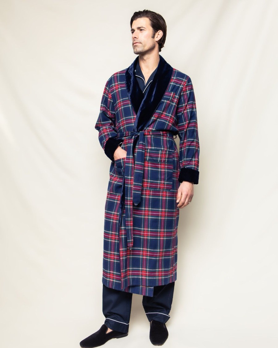 Hommes Petite Plume | Peignoir A Bordure En Velours Pour Hommes En Tartan Windsor