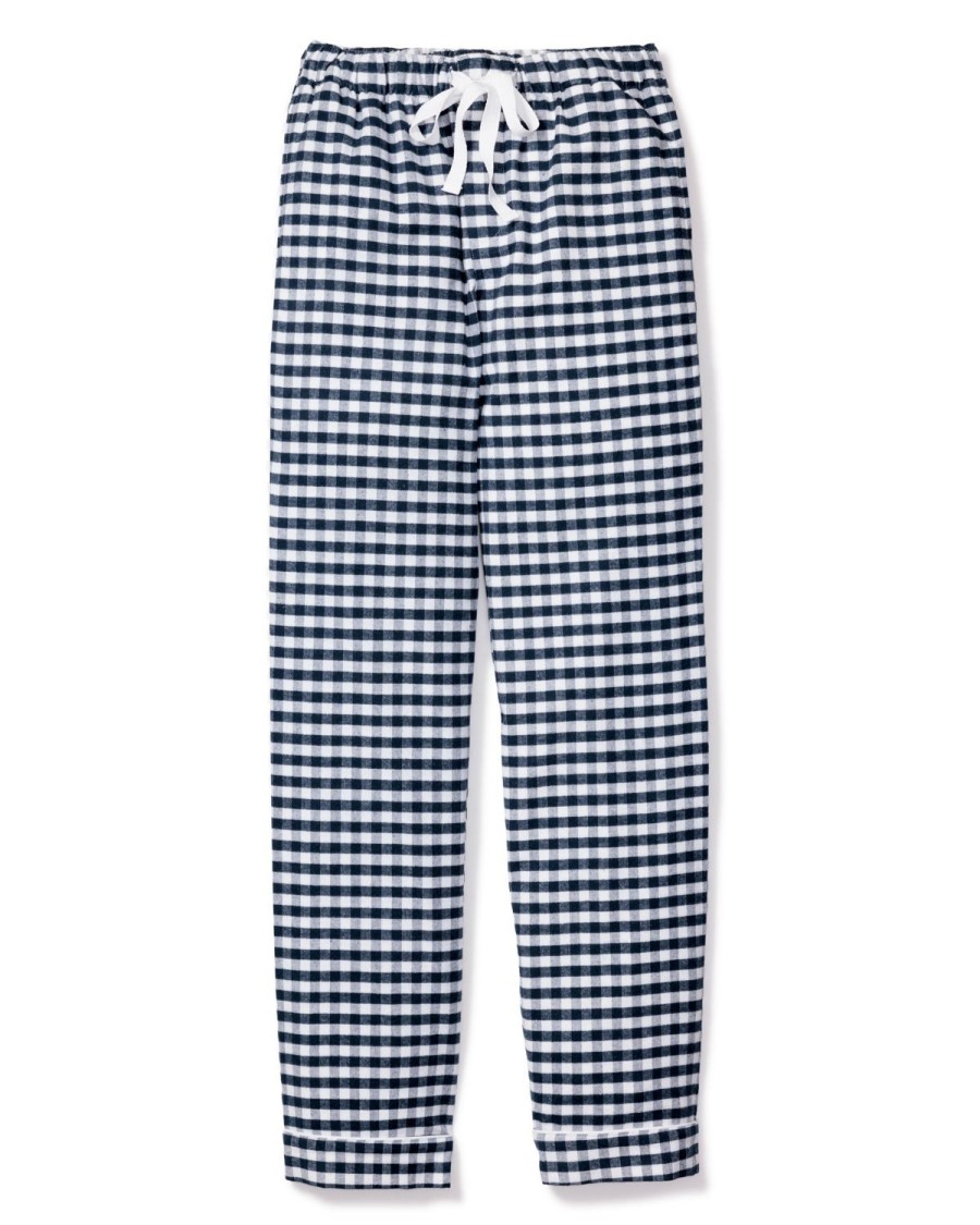 Hommes Petite Plume | Pantalon De Pyjama En Serge Pour Hommes En Vichy Bleu Marine