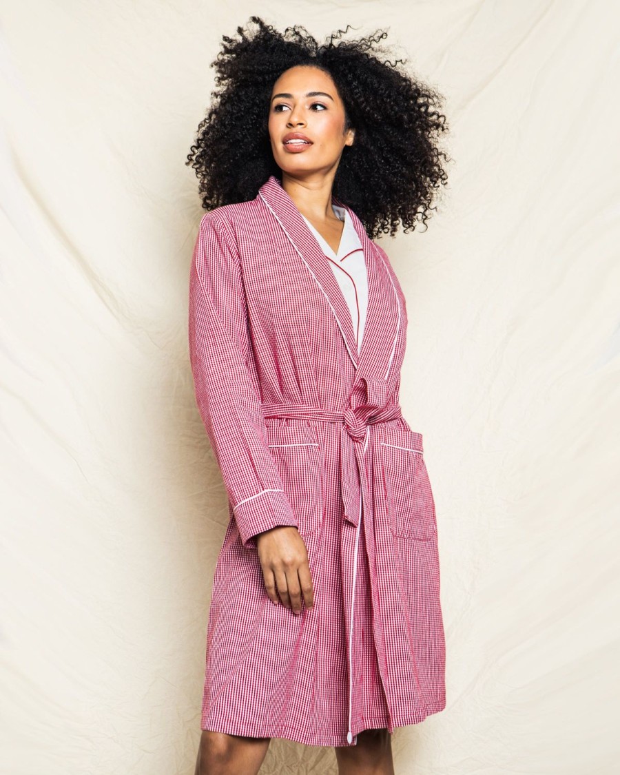 Femmes Petite Plume | Robe En Flanelle Pour Femmes En Mini Vichy Rouge