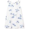 Enfants Petite Plume Chemises De Nuit | Chemise De Nuit Amelie En Serge Pour Fille A Fleurs Indigo