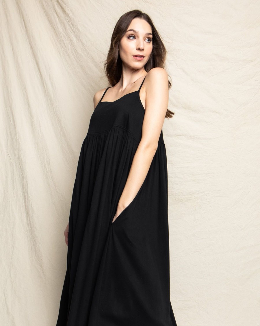 Femmes Petite Plume | Robe De Detente Pima Serene Pour Femmes En Noir