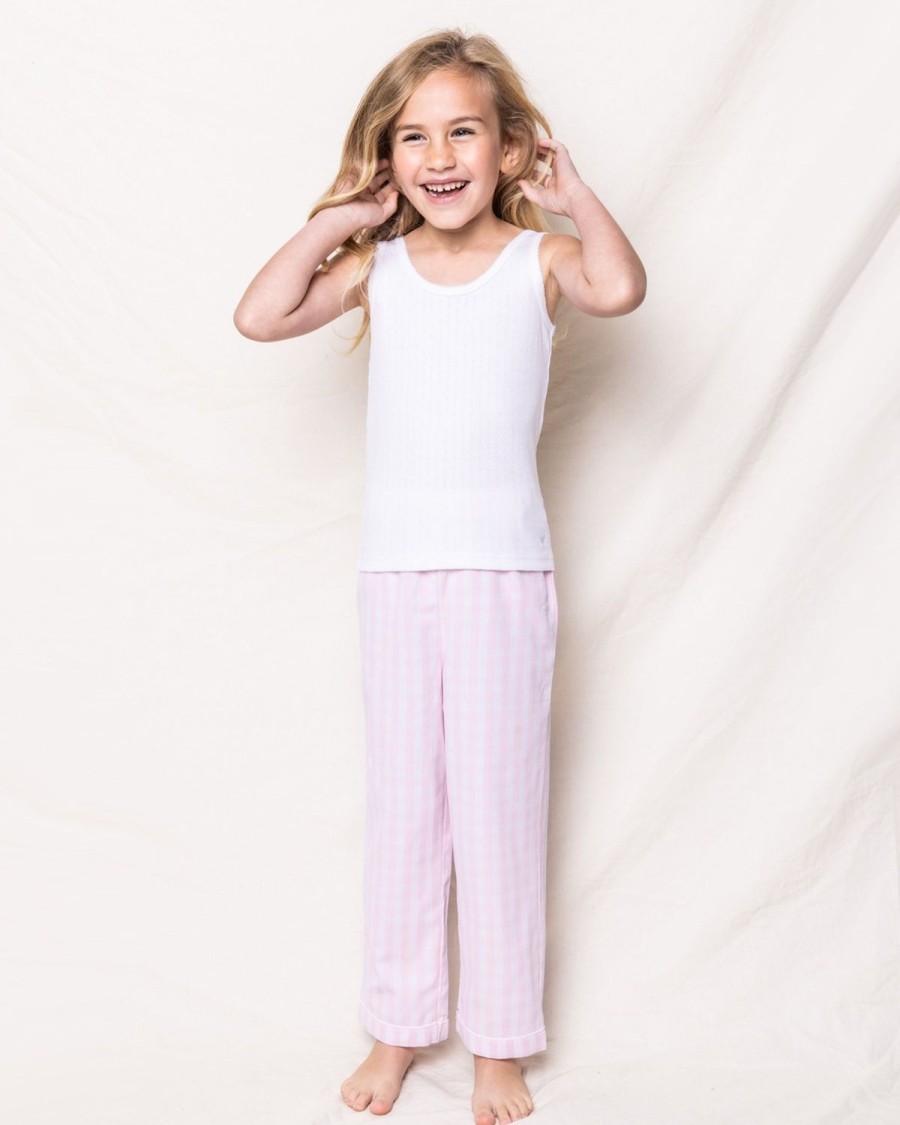 Enfants Petite Plume Pyjamas | Pantalon De Pyjama En Serge Pour Enfant En Vichy Rose