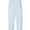 Enfants Petite Plume Pyjamas | Pantalon De Pyjama En Serge Pour Enfant En Vichy Bleu Clair