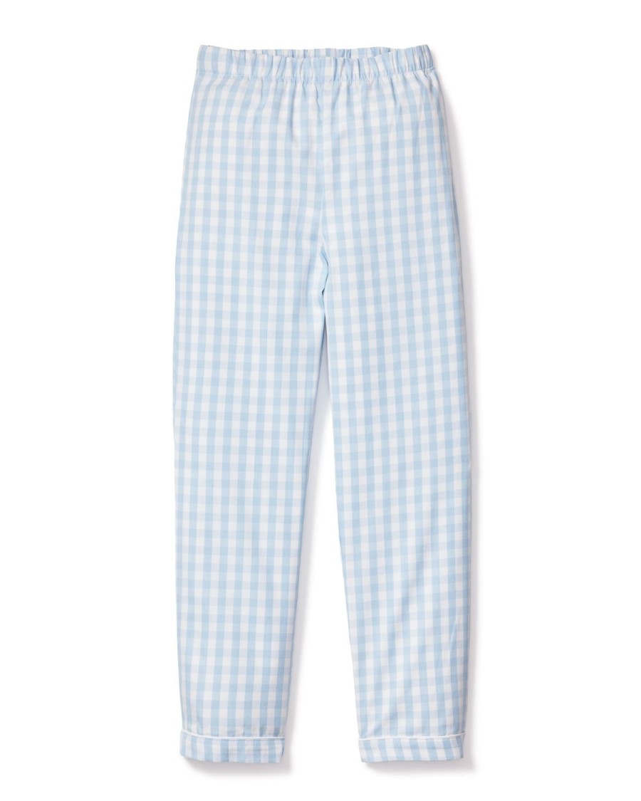 Enfants Petite Plume Pyjamas | Pantalon De Pyjama En Serge Pour Enfant En Vichy Bleu Clair