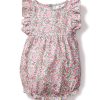 Enfants Petite Plume Barboteuse | Barboteuse A Volants En Serge Pour Bebe A Fleurs De Rose