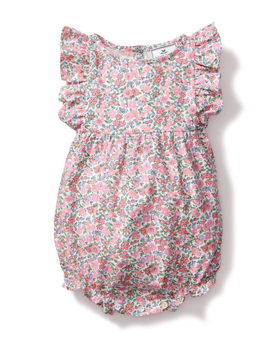 Enfants Petite Plume Barboteuse | Barboteuse A Volants En Serge Pour Bebe A Fleurs De Rose