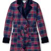 Femmes Petite Plume | Manteau De Voiture Pour Femmes Avec Bordure En Velours En Tartan Windsor