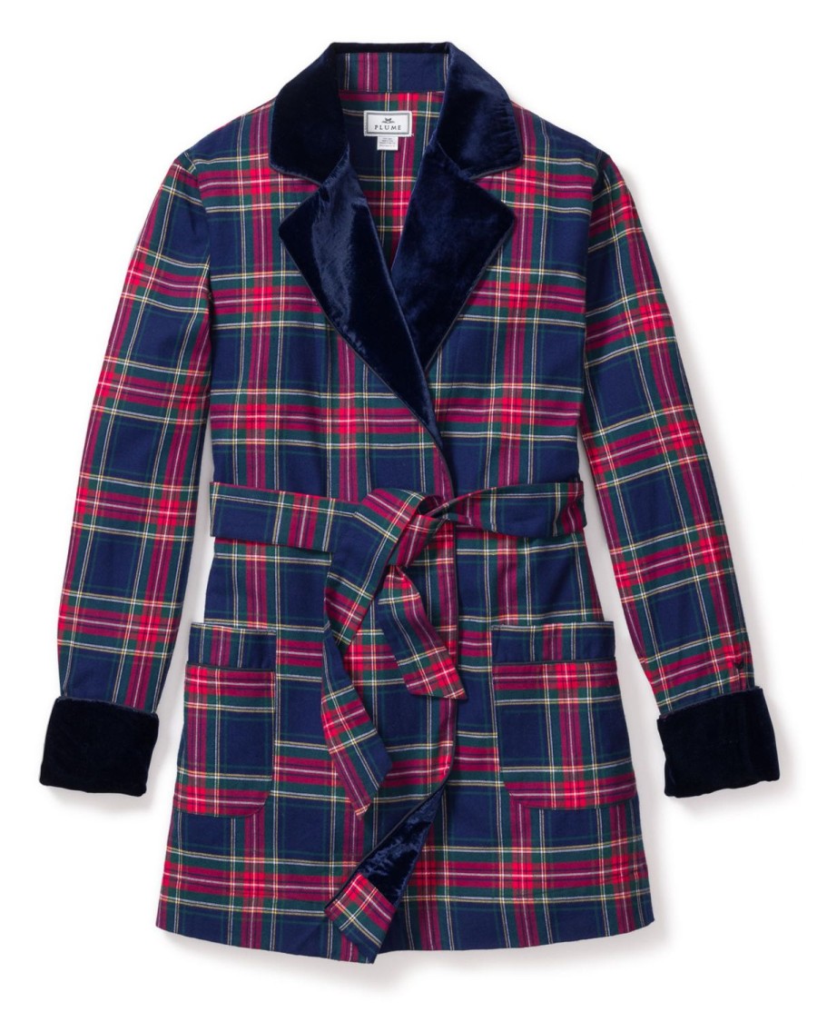 Femmes Petite Plume | Manteau De Voiture Pour Femmes Avec Bordure En Velours En Tartan Windsor