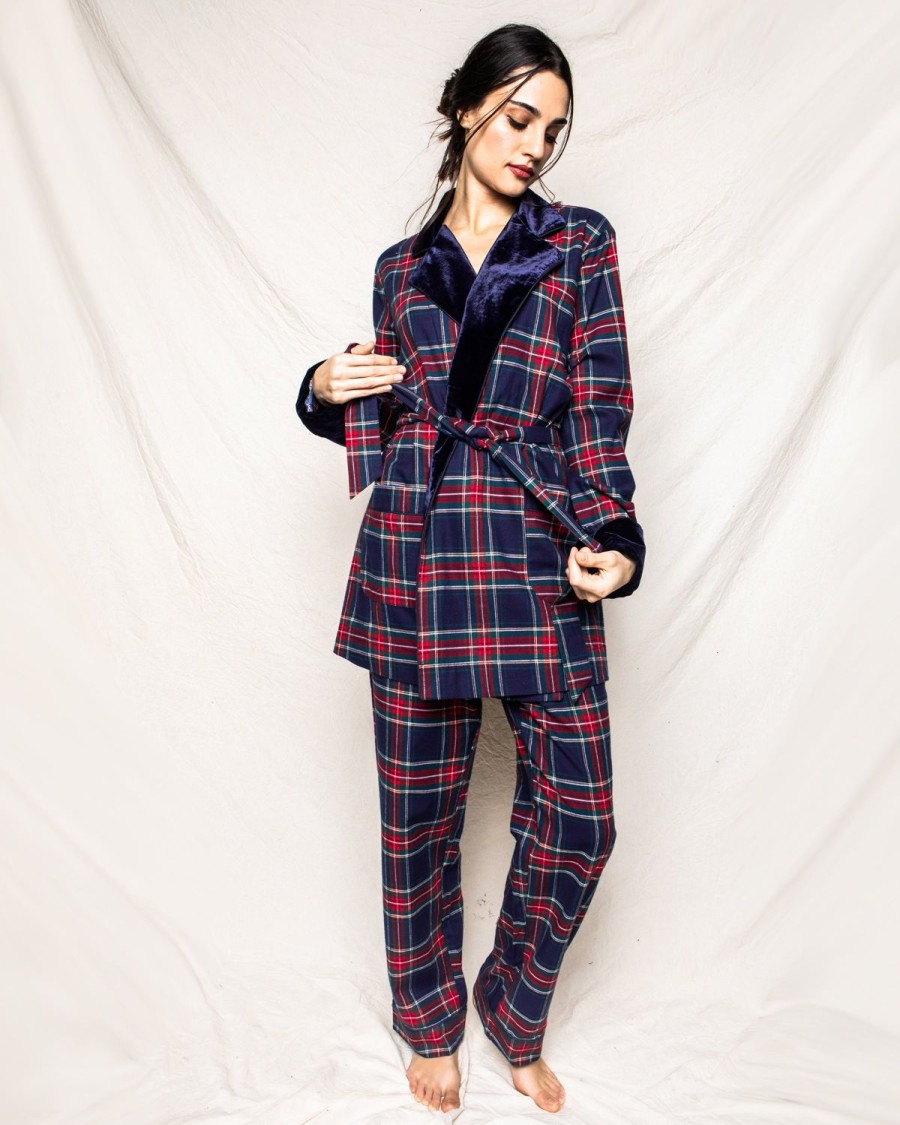 Femmes Petite Plume | Manteau De Voiture Pour Femmes Avec Bordure En Velours En Tartan Windsor