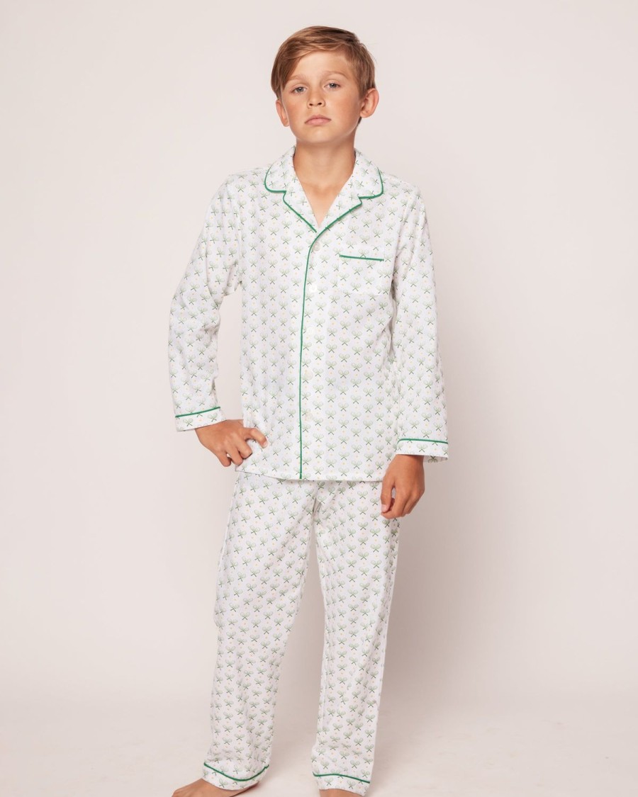 Enfants Petite Plume Pyjamas | Ensemble Pyjama En Serge Pour Enfants En Match Point