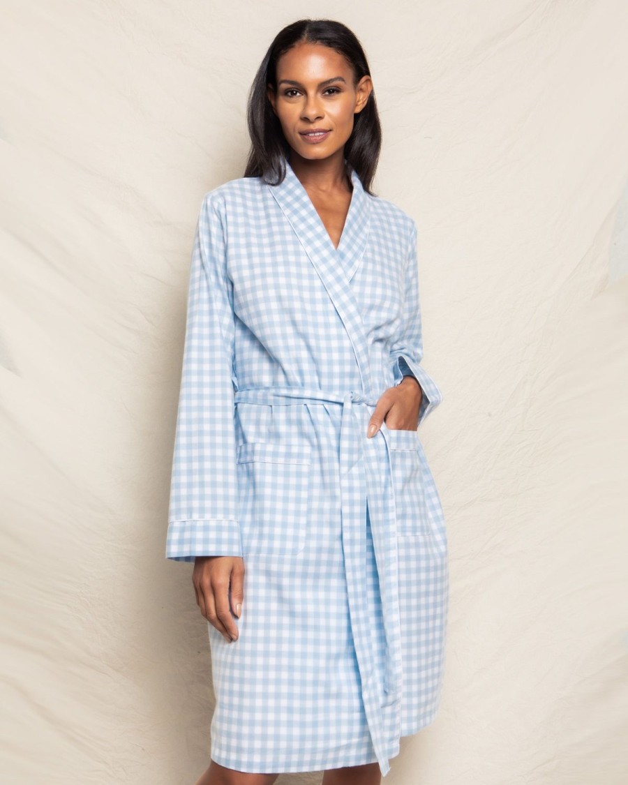 Femmes Petite Plume | Robe En Serge Pour Femmes En Vichy Bleu Clair