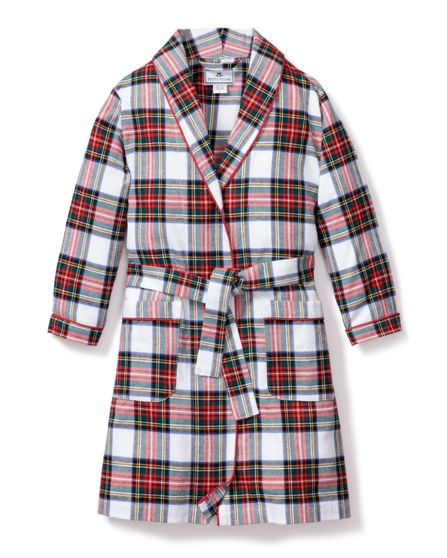 Enfants Petite Plume Peignoirs | Robe En Coton Brosse Pour Enfants En Tartan Balmoral