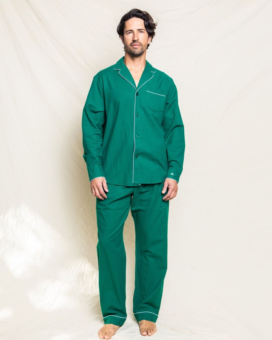 Hommes Petite Plume | Ensemble Pyjama En Flanelle Pour Hommes En Vert Foret