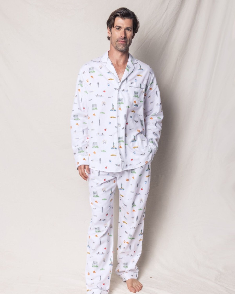 Hommes Petite Plume | Ensemble Pyjama En Serge Pour Hommes A New York ! New York!