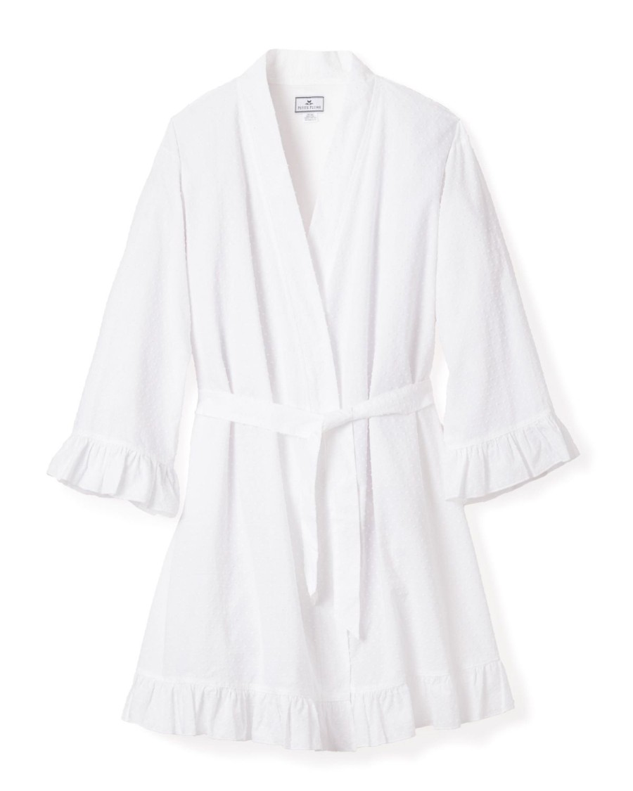 Femmes Petite Plume | Robe A Pois Suisses Pour Femmes En Blanc