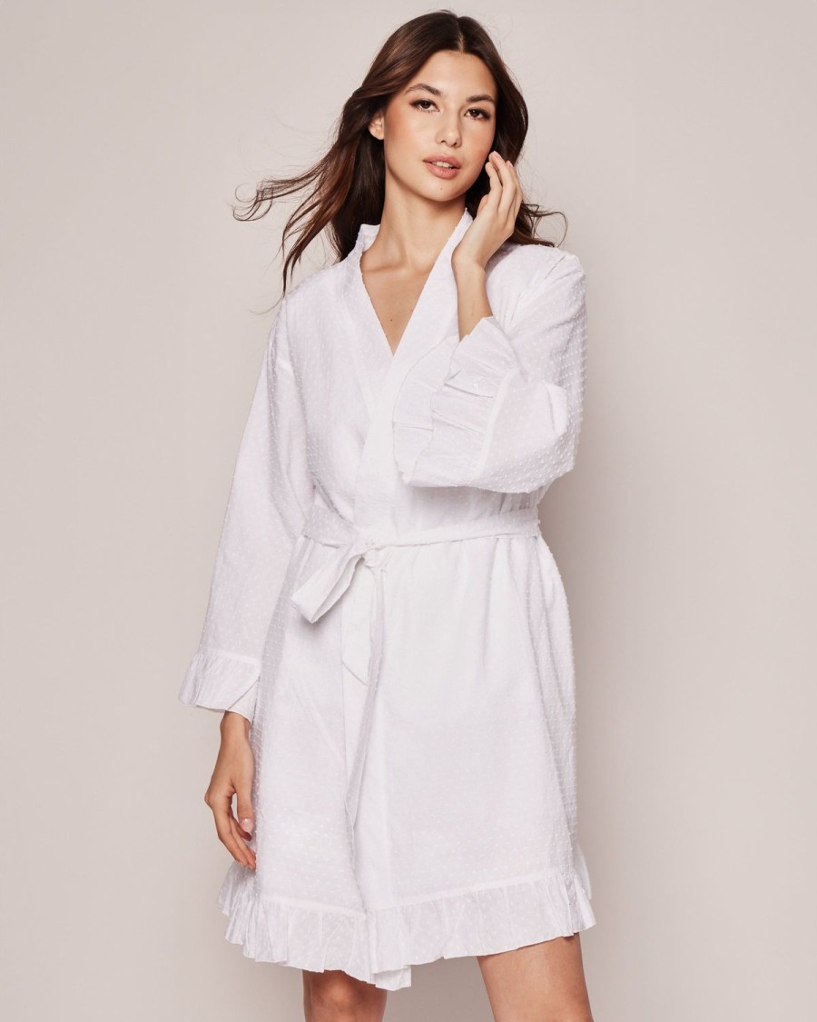 Femmes Petite Plume | Robe A Pois Suisses Pour Femmes En Blanc