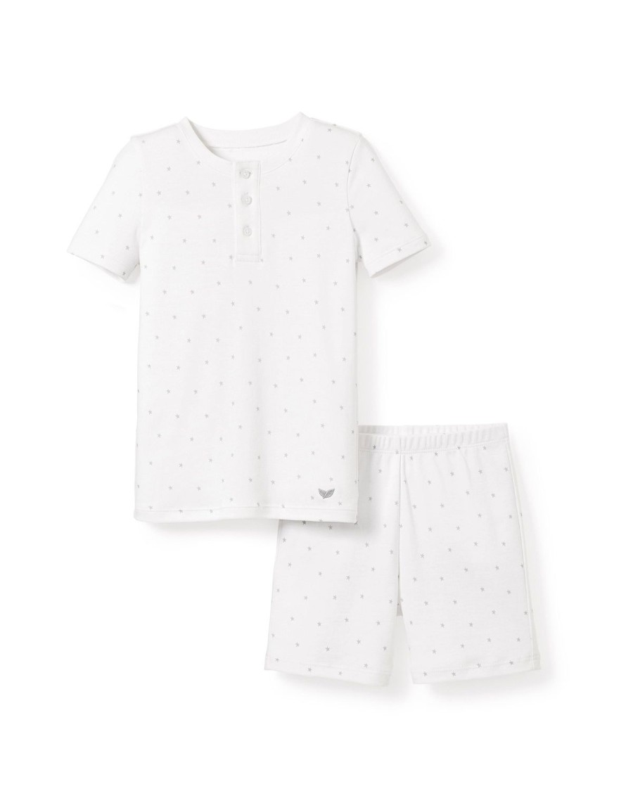 Enfants Petite Plume Pyjamas | Ensemble Pyjama Court Pima Snug Fit Pour Enfant En Etoiles Grises