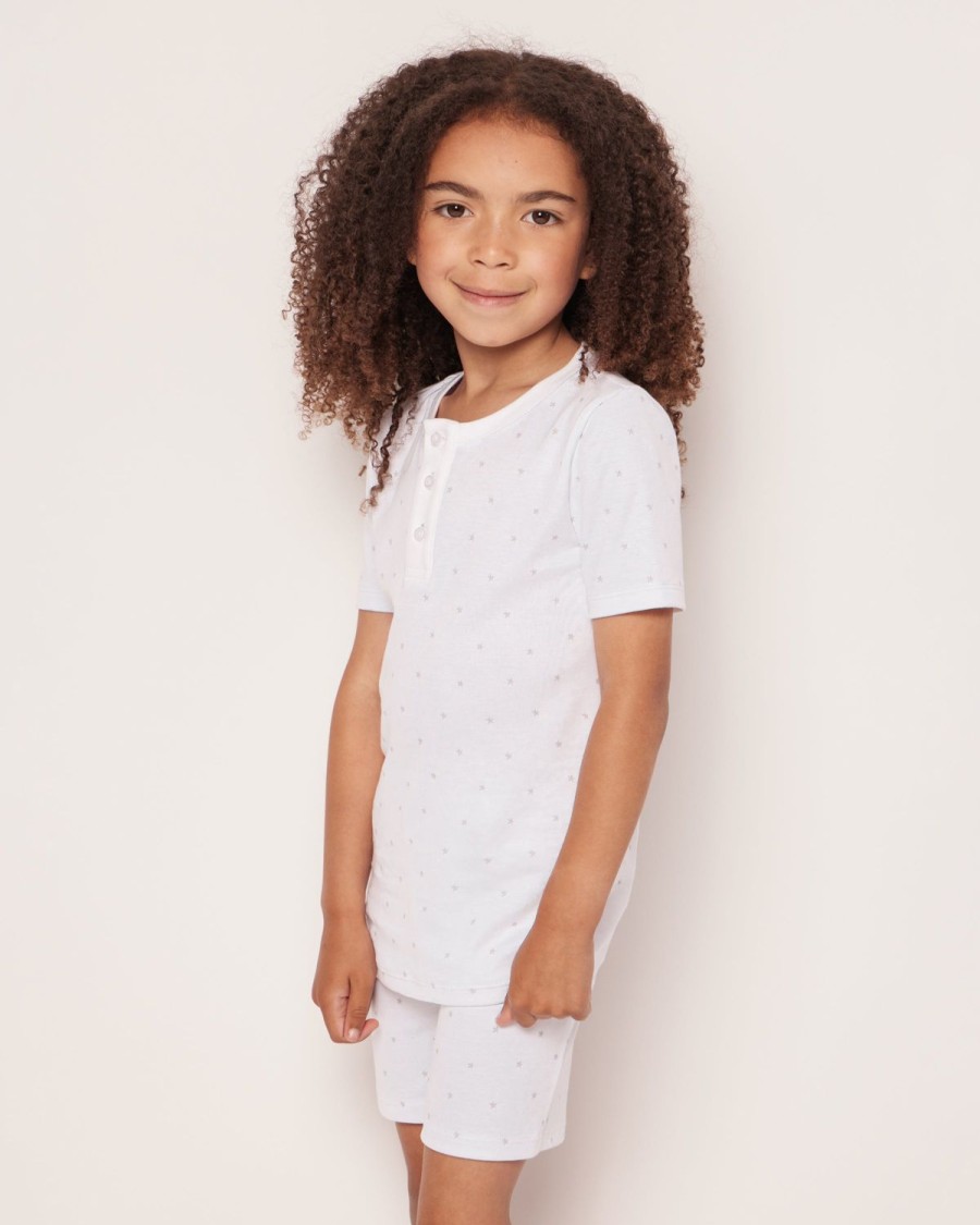 Enfants Petite Plume Pyjamas | Ensemble Pyjama Court Pima Snug Fit Pour Enfant En Etoiles Grises