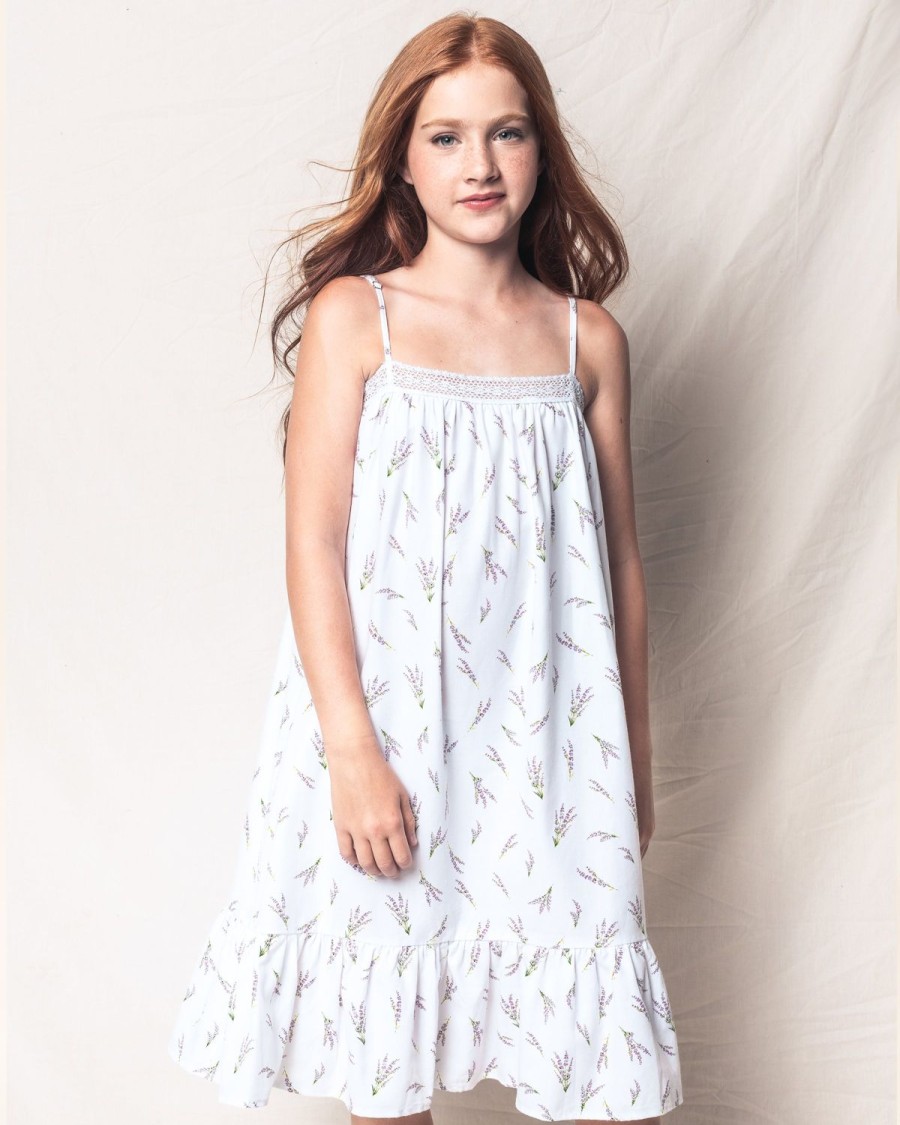 Enfants Petite Plume Chemises De Nuit | Chemise De Nuit Fille En Serge Lily Dans Les Champs De Provence