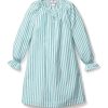 Enfants Petite Plume Chemises De Nuit | Chemise De Nuit Delphine En Serge Pour Fille En Coutil Emeraude