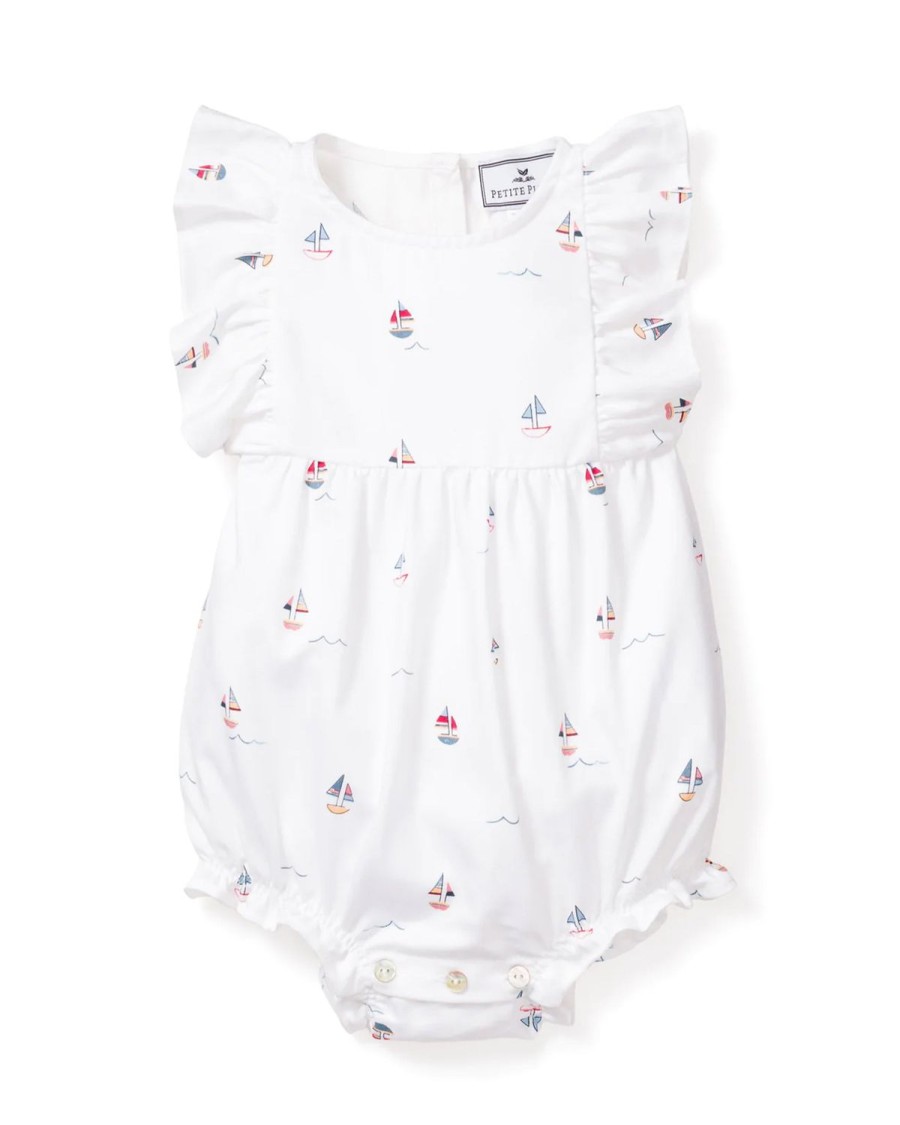 Enfants Petite Plume Barboteuse | Barboteuse A Volants En Serge Pour Bebe En Bateau