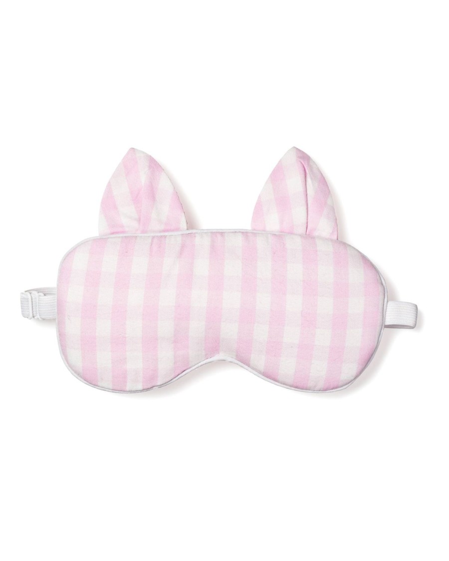 Femmes Petite Plume | Masque De Sommeil En Serge Kitty Pour Adultes En Vichy Rose