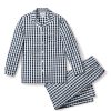 Enfants Petite Plume Pyjamas | Ensemble Pyjama En Serge Pour Enfant En Vichy Bleu Marine